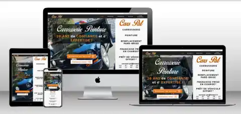 Interface du site web du garage automobile Cars Pat à Marseille, spécialisé en carrosserie et peinture