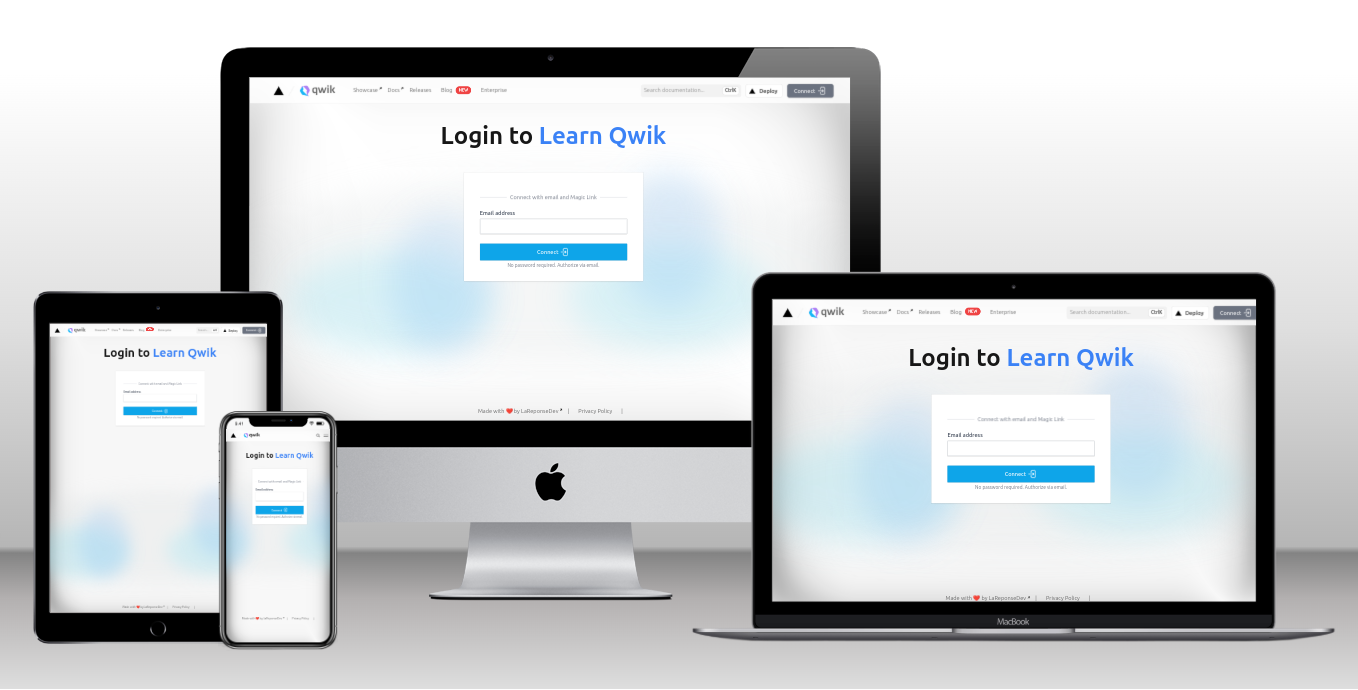Page de connexion Learn Qwik