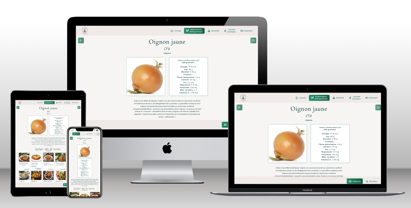 Exemple de fiche aliment – Oignon jaune